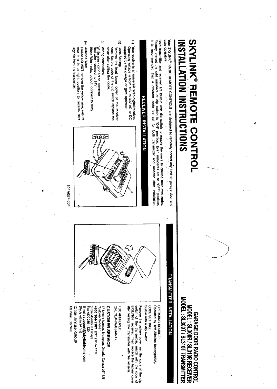 SkyLink SL300T, SL310T, SL300R, SL310R manual 