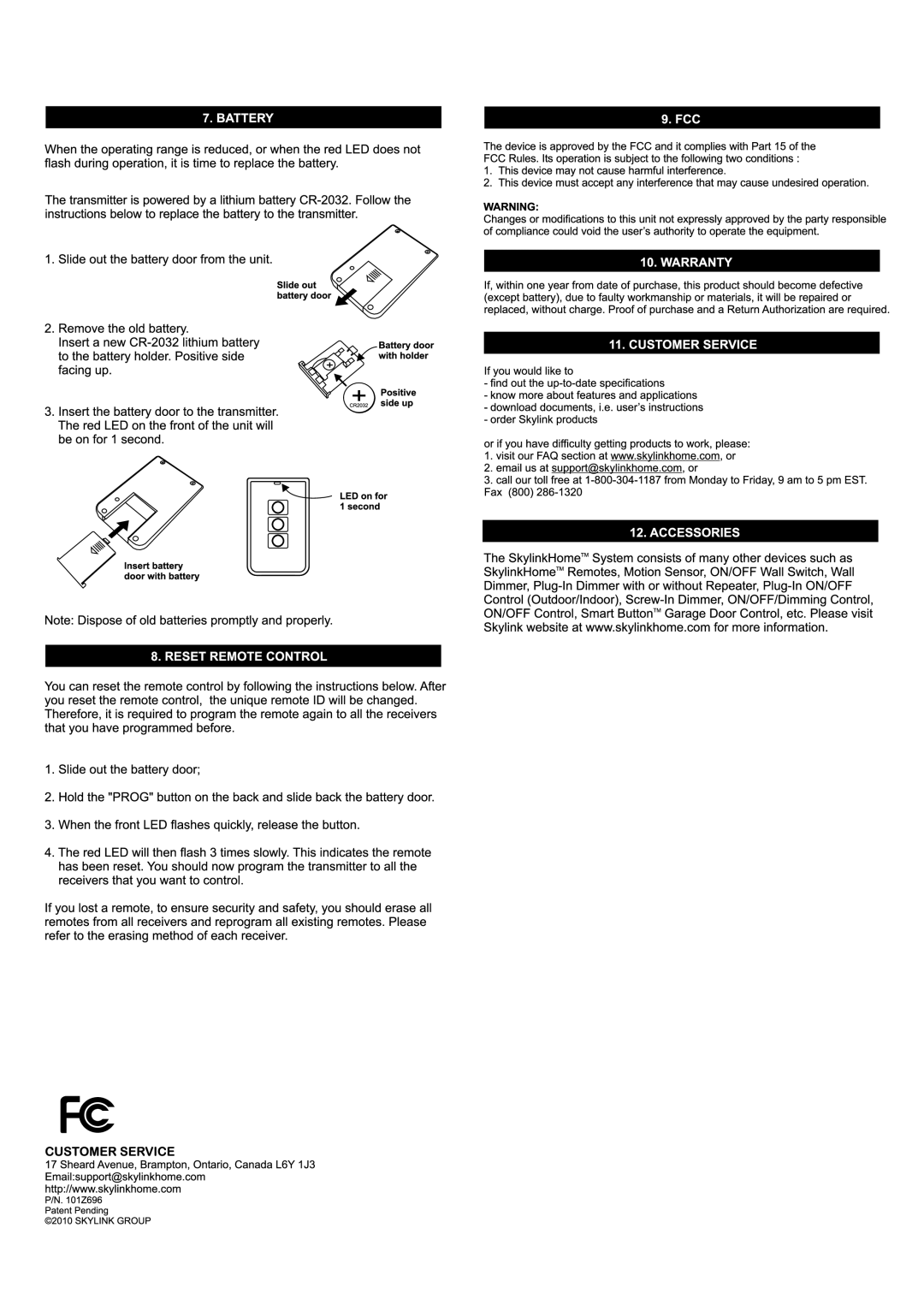 SkyLink TC-318-1, TC-318-2, TC-318-3 manual 