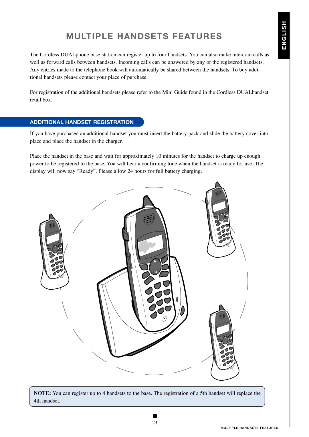 Skype 95100353, RTX 3045 manual Multiple Handsets Features, Additional Handset Registration 