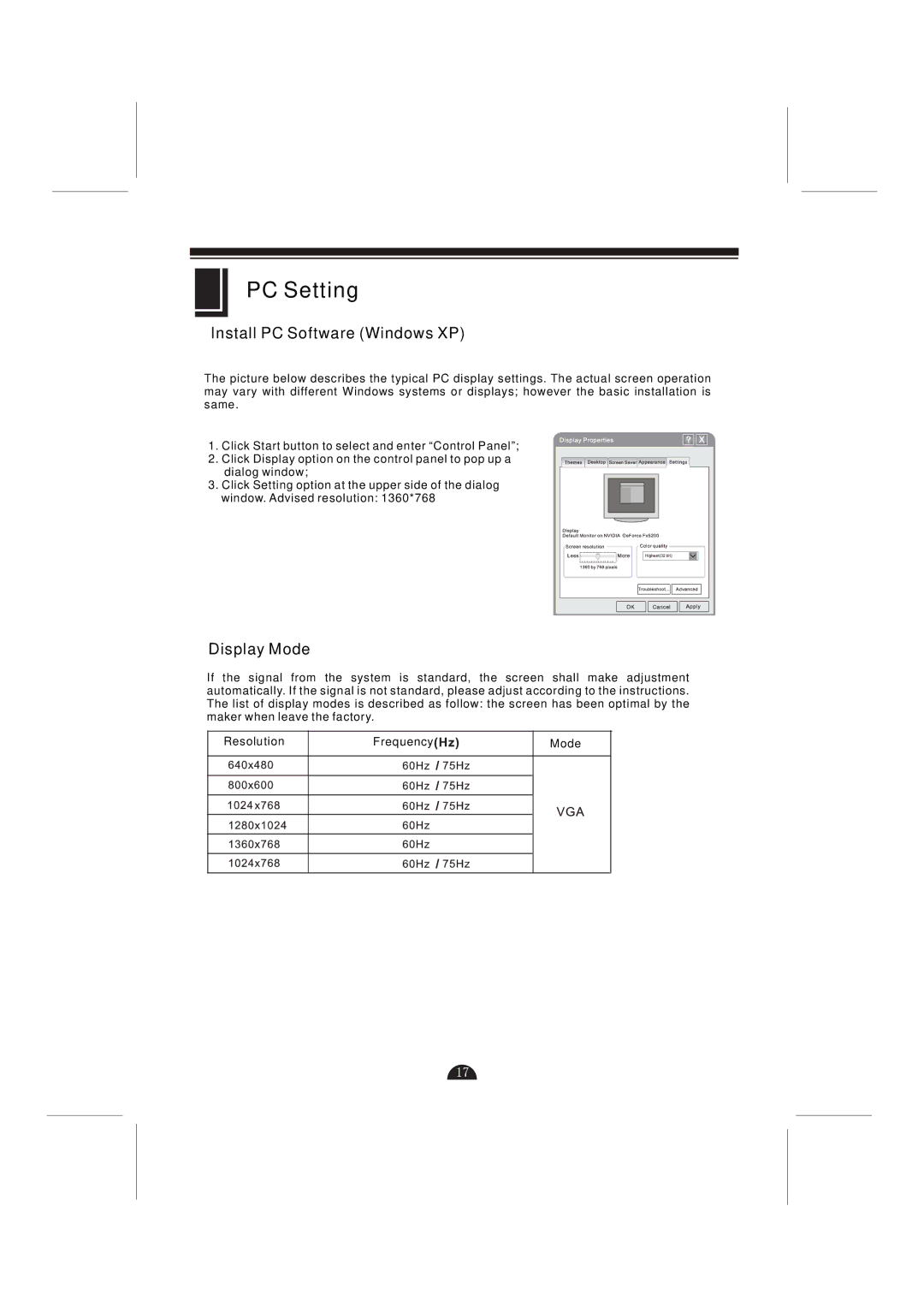 Skyworks 32L29 manual PC Setting, Install PC Software Windows XP 