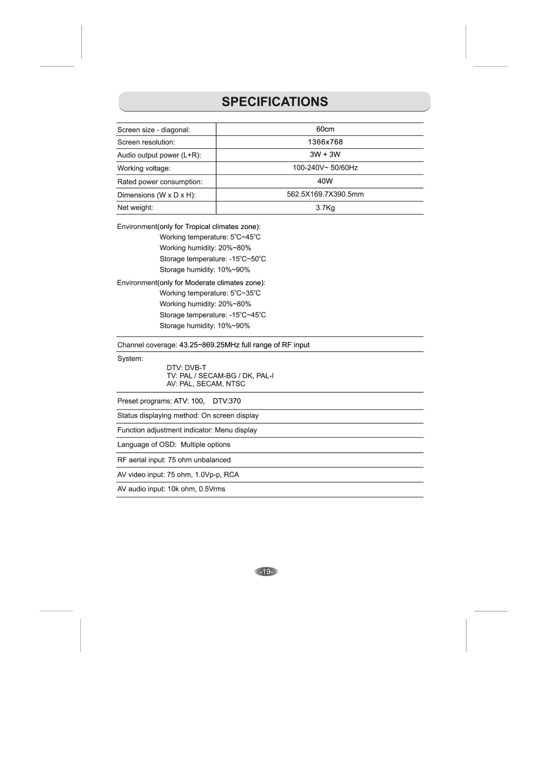 Skyworth 24E58A manual 