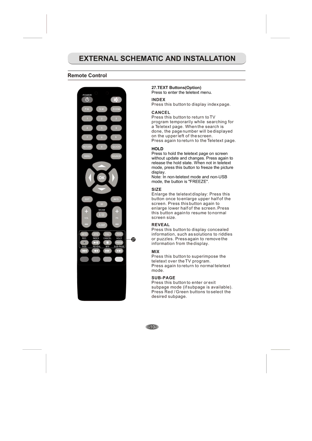 Skyworth 3.20E+37 manual Index 