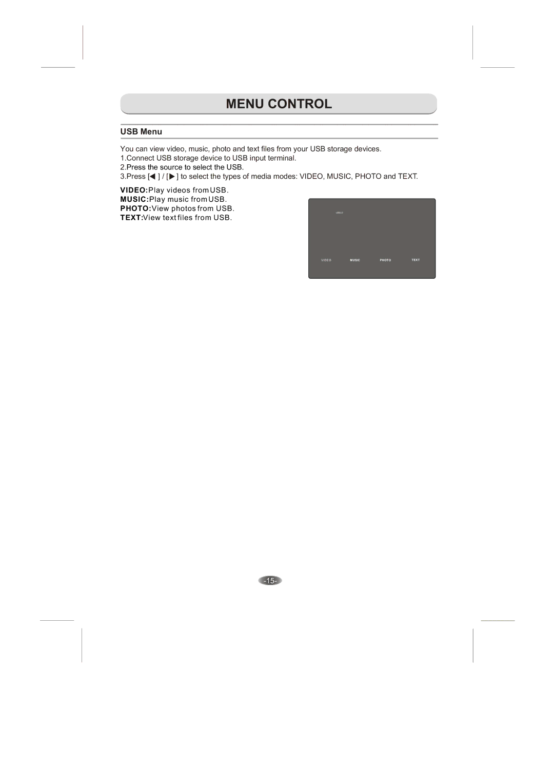 Skyworth 3.20E+37 manual USB Menu 