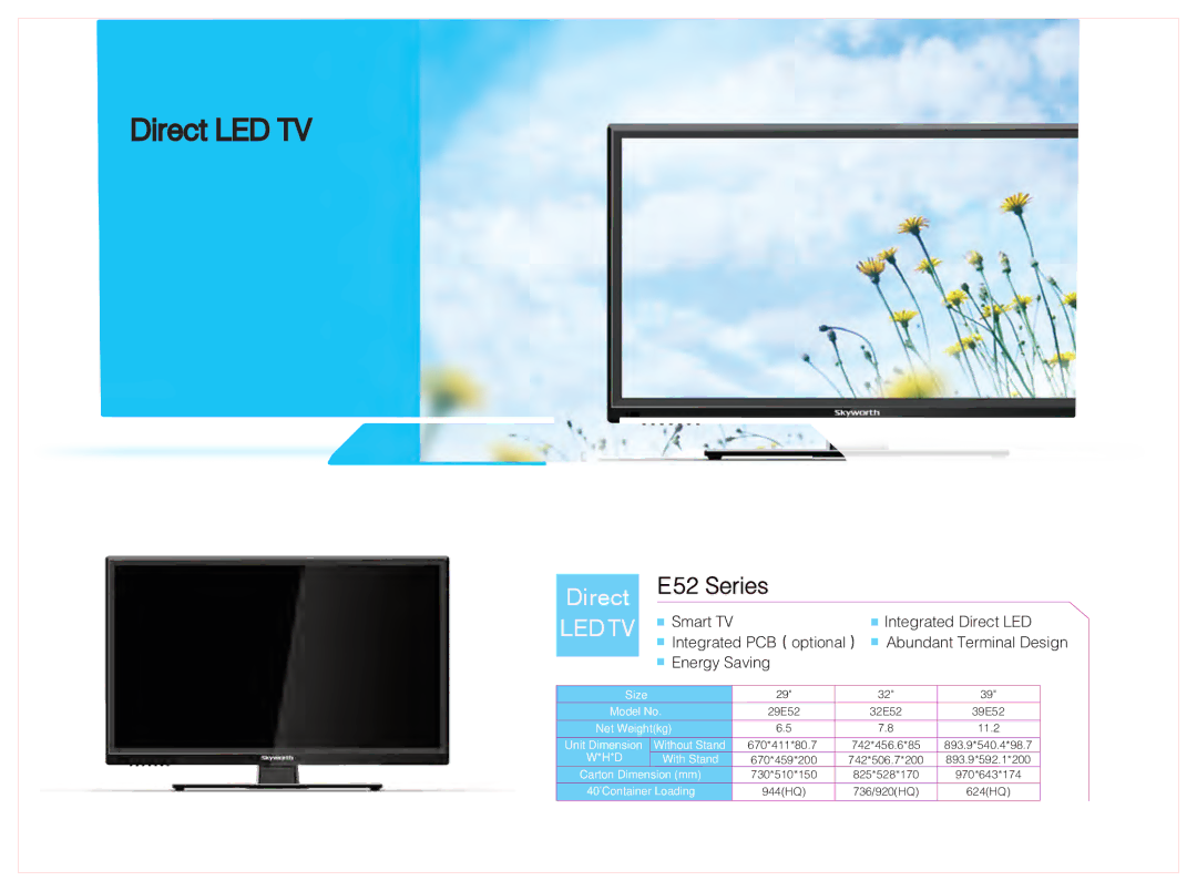 Skyworth 84E99UD manual Direct LED TV 