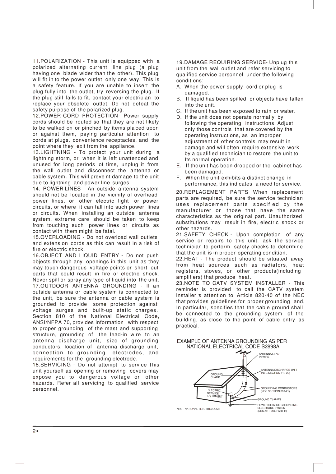 Skyworth SLTV-1551AW-1, SLTV-1551A-1 owner manual Electric 