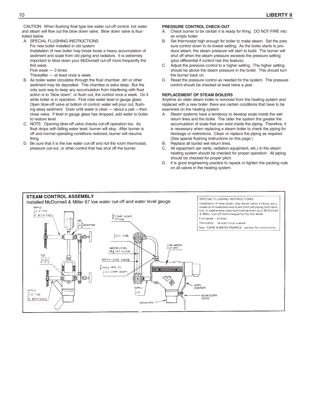 Slant/Fin BOILERS dimensions Pressure Control CHECK-OUT, Replacement of Steam Boilers 