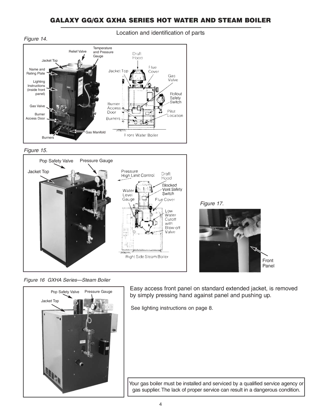 Slant/Fin GXHA user service Galaxy GG/GX Gxha Series HOT Water and Steam Boiler, See lighting instructions on 