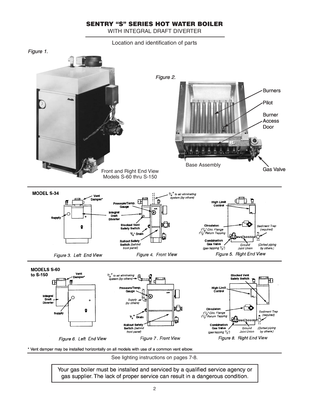Slant/Fin GG, GXHA user service Sentry “S” Series Hot Water Boiler 