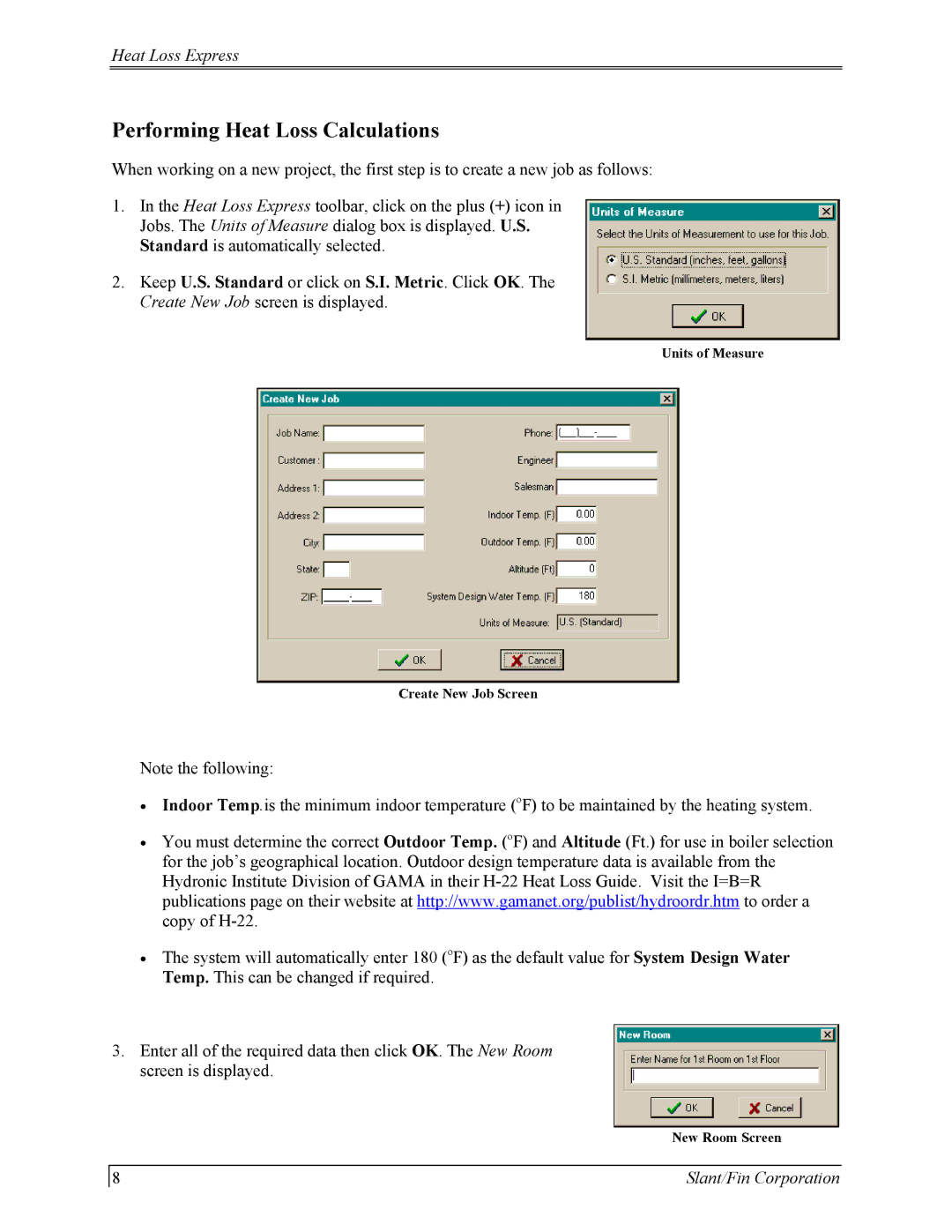 Slant/Fin Hydronic Explorer 2 user manual Performing Heat Loss Calculations 