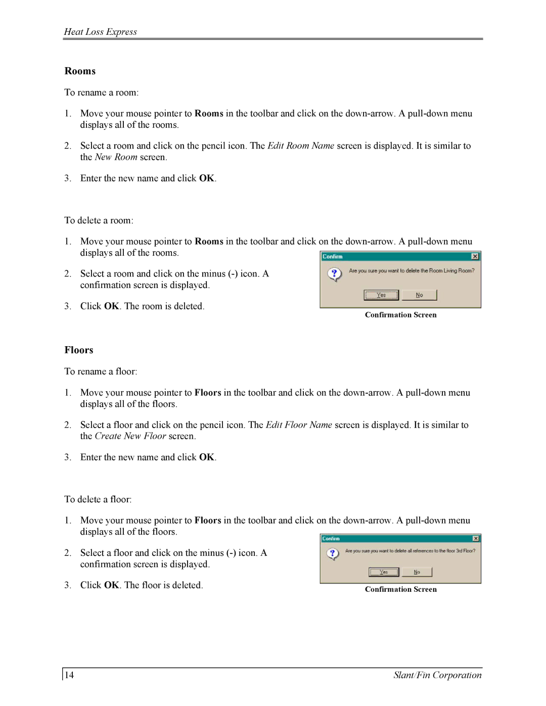 Slant/Fin Hydronic Explorer 2 user manual Rooms, Floors 