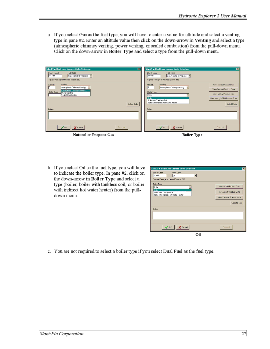 Slant/Fin Hydronic Explorer 2 user manual Natural or Propane Gas 