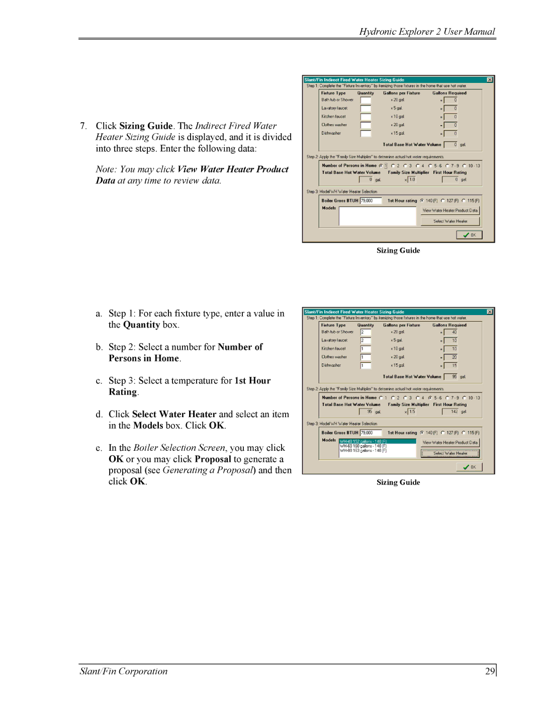 Slant/Fin Hydronic Explorer 2 user manual Sizing Guide 