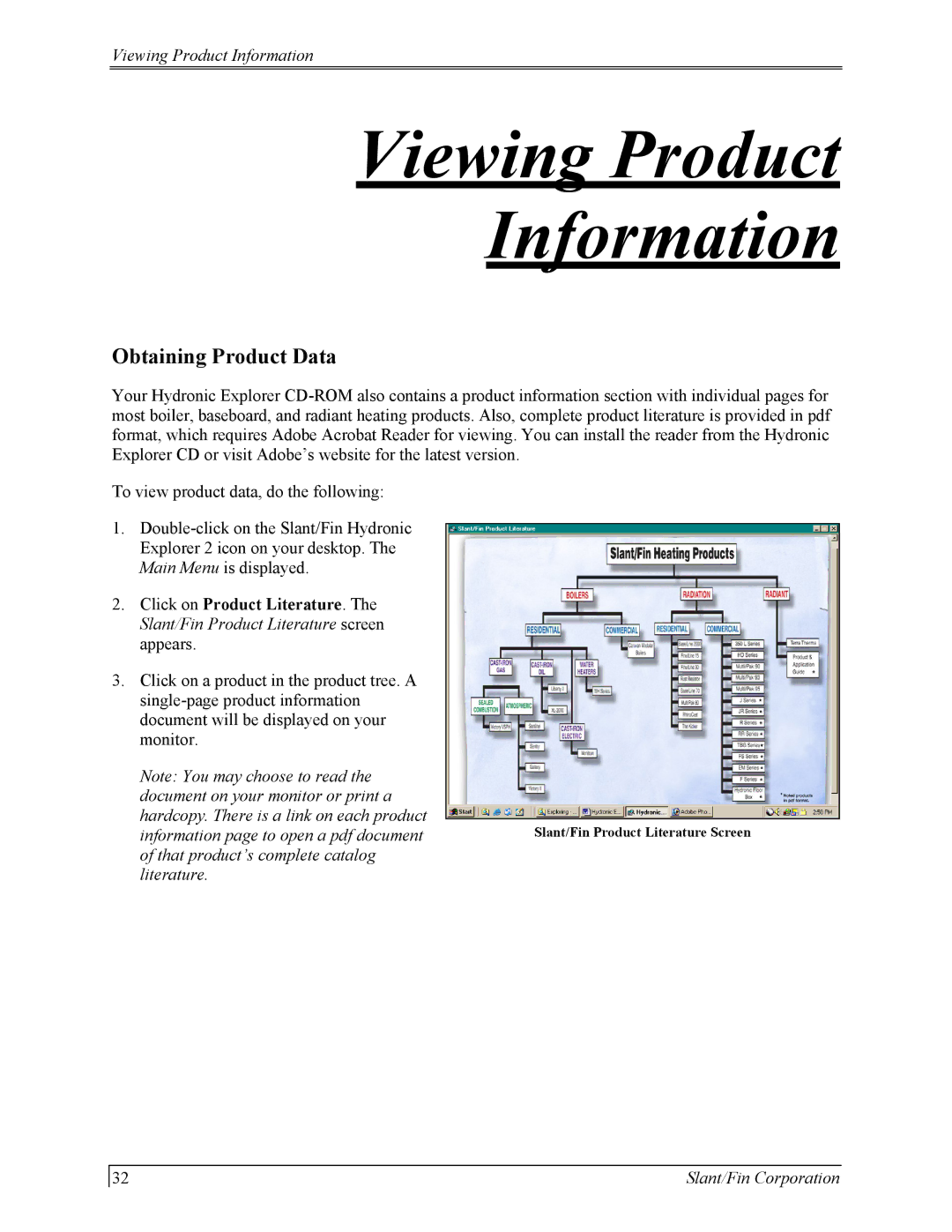 Slant/Fin Hydronic Explorer 2 user manual Viewing Product Information, Obtaining Product Data 