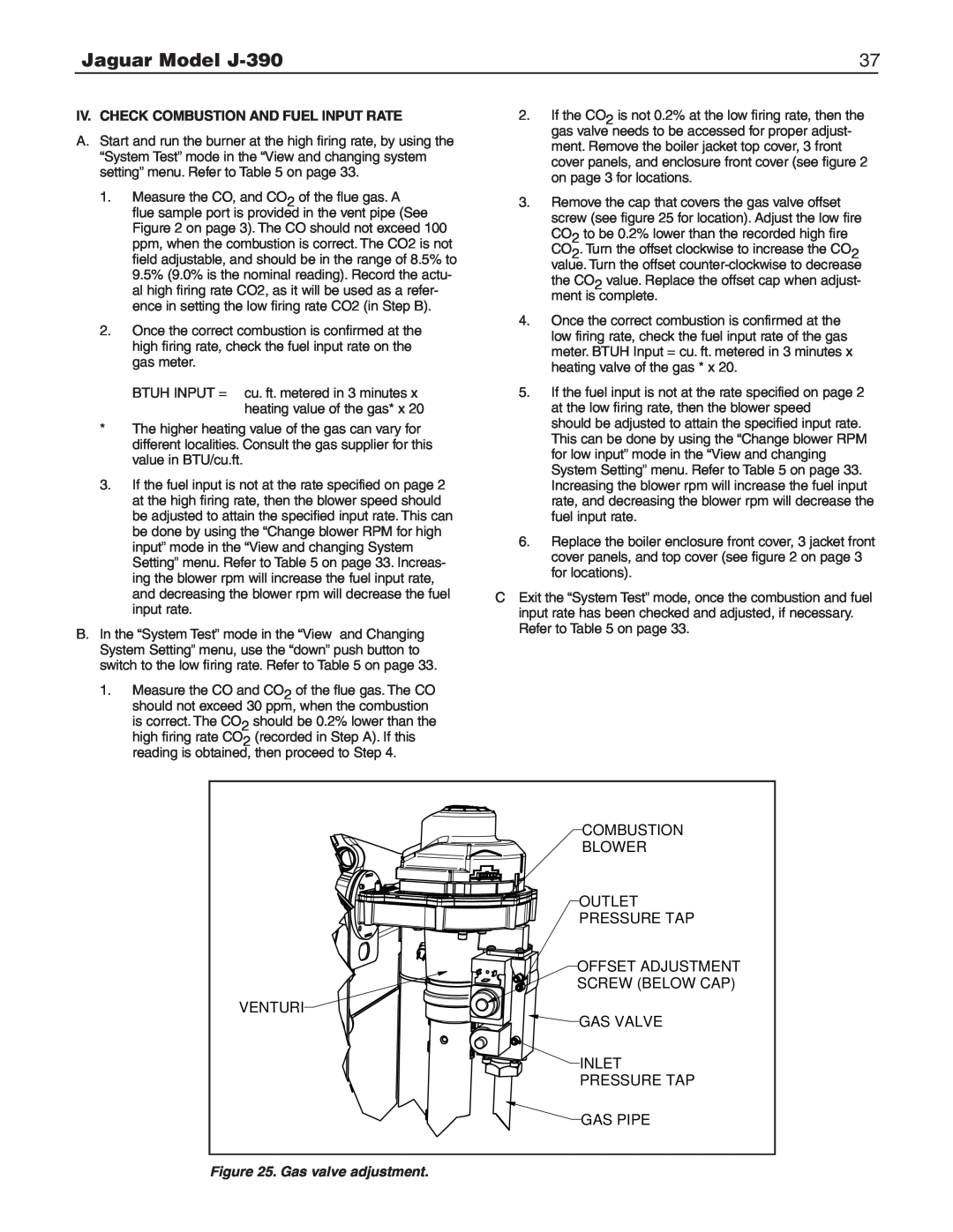 Slant/Fin installation instructions Jaguar Model J-390, Combustion 