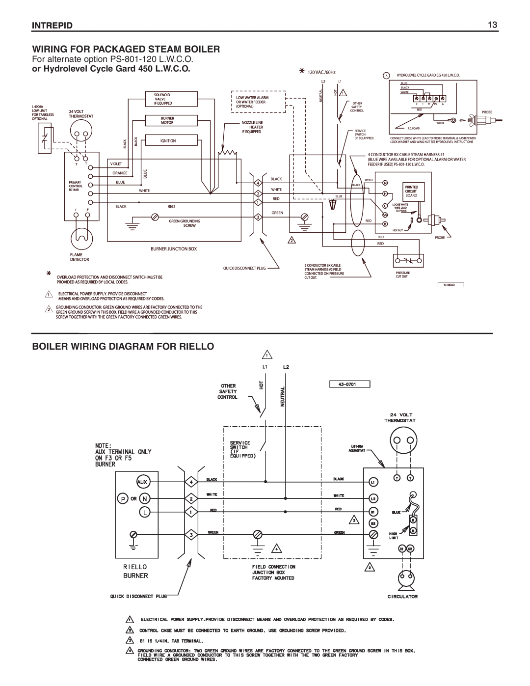 Slant/Fin Oil-fired Boiler dimensions Wiring For Packaged Steam Boiler, Boiler Wiring Diagram For Riello, Intrepid 