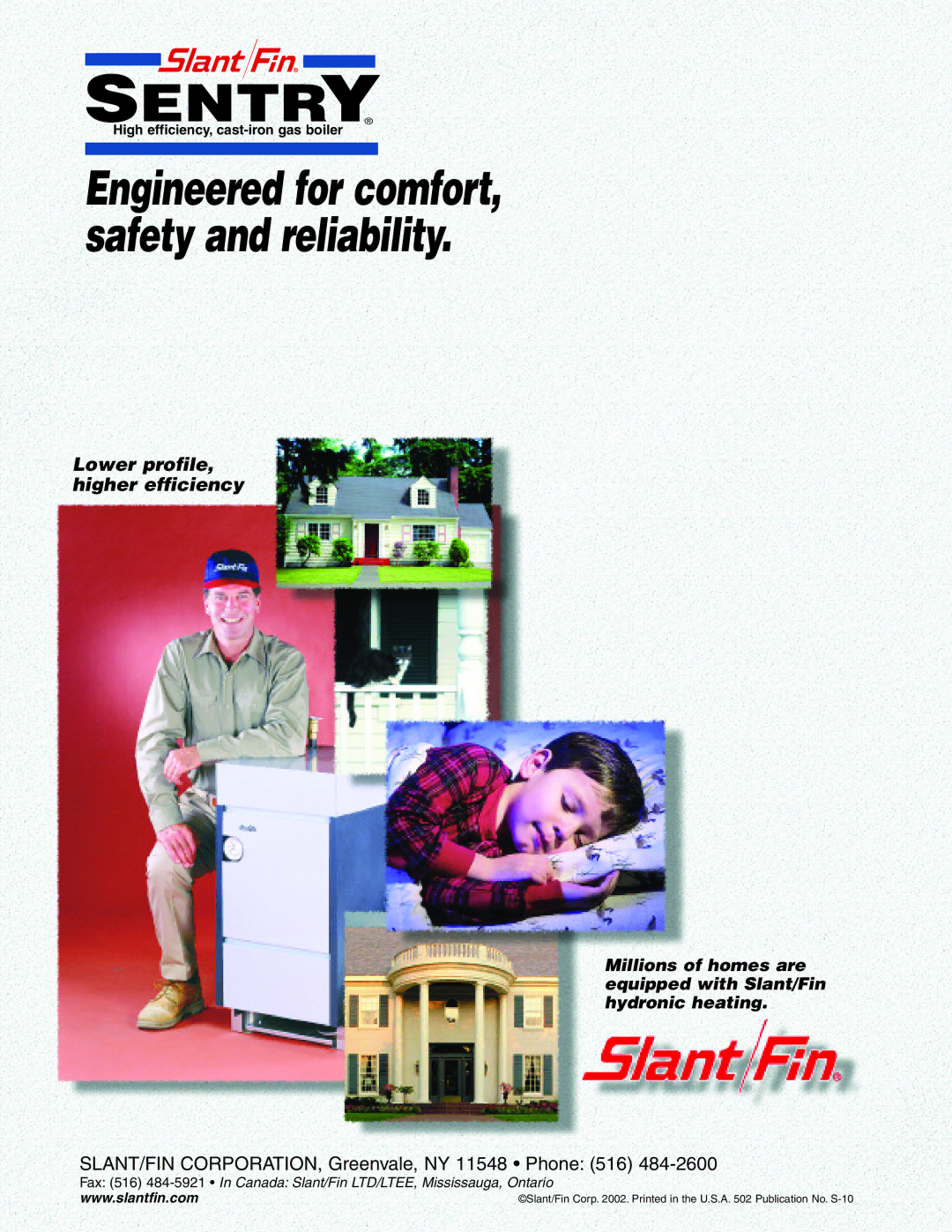 Slant/Fin SX-150 to SX-210 manual Engineered for comfort, safety and reliability 