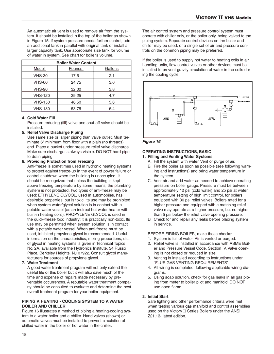 Slant/Fin VHS-30, VHS-180 installation instructions Operating INSTRUCTIONS, Basic 