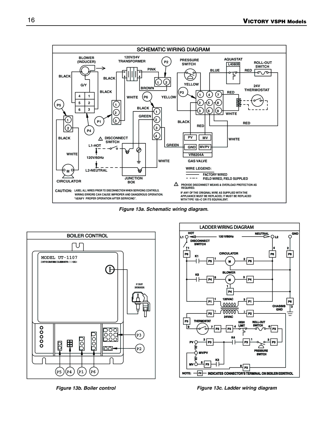 Slant/Fin VSPH-60, VSPH-180 operating instructions Schematic wiring diagram 