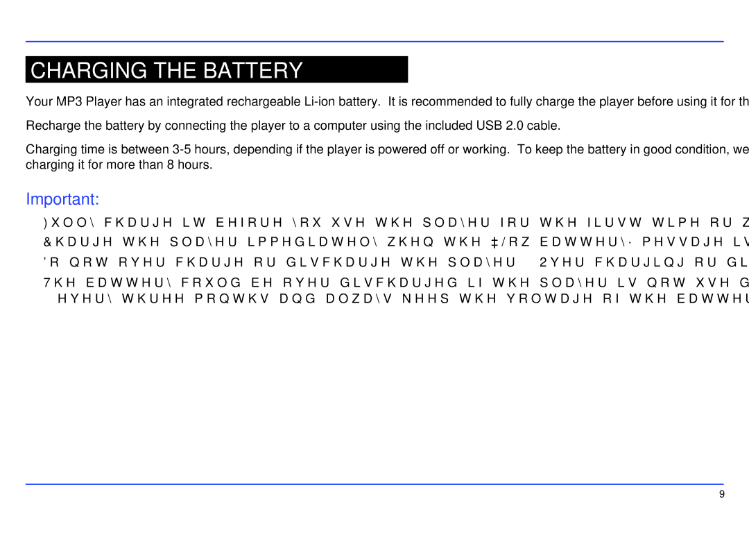 Slick MP402-2 manual Charging the Battery 