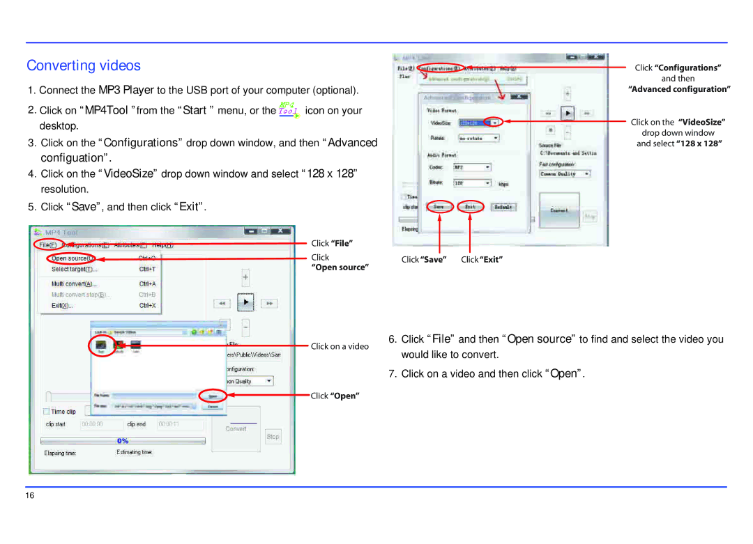 Slick MP402-2 manual Converting videos 