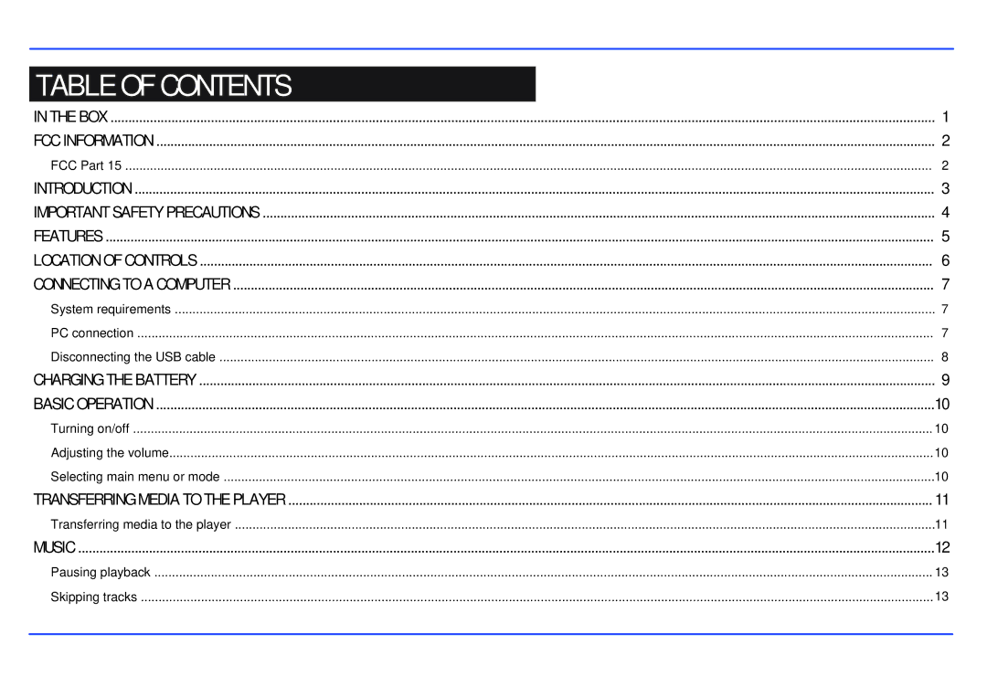 Slick MP413-2 manual Table of Contents 