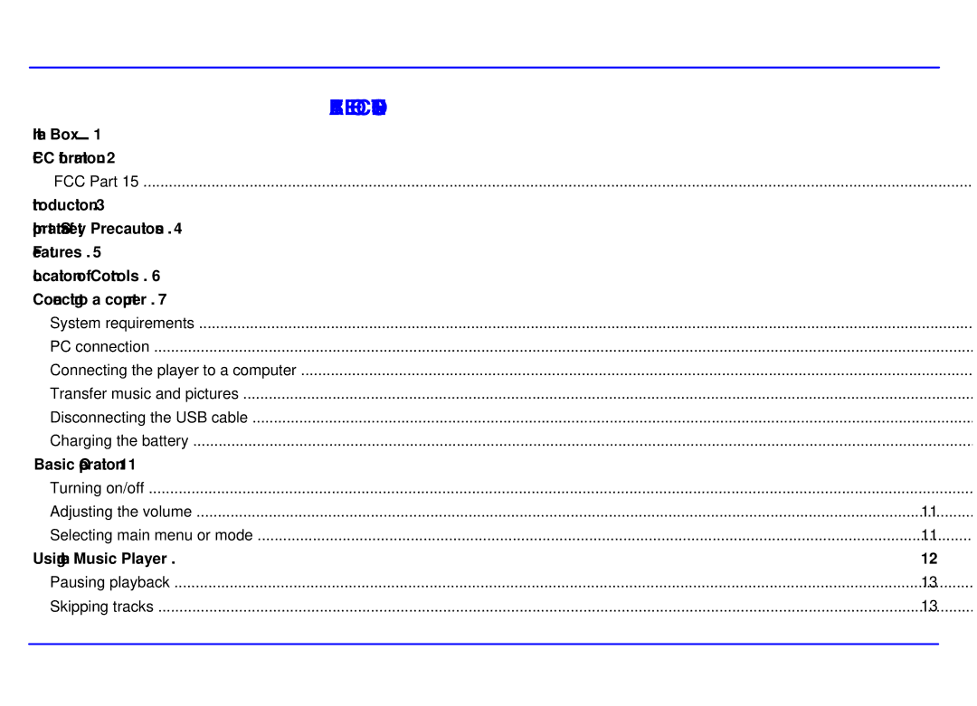 Slick MP417-2CB manual Table of Contents 