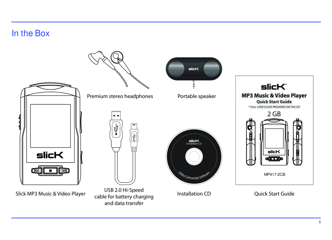 Slick MP417-2CB manual Box 