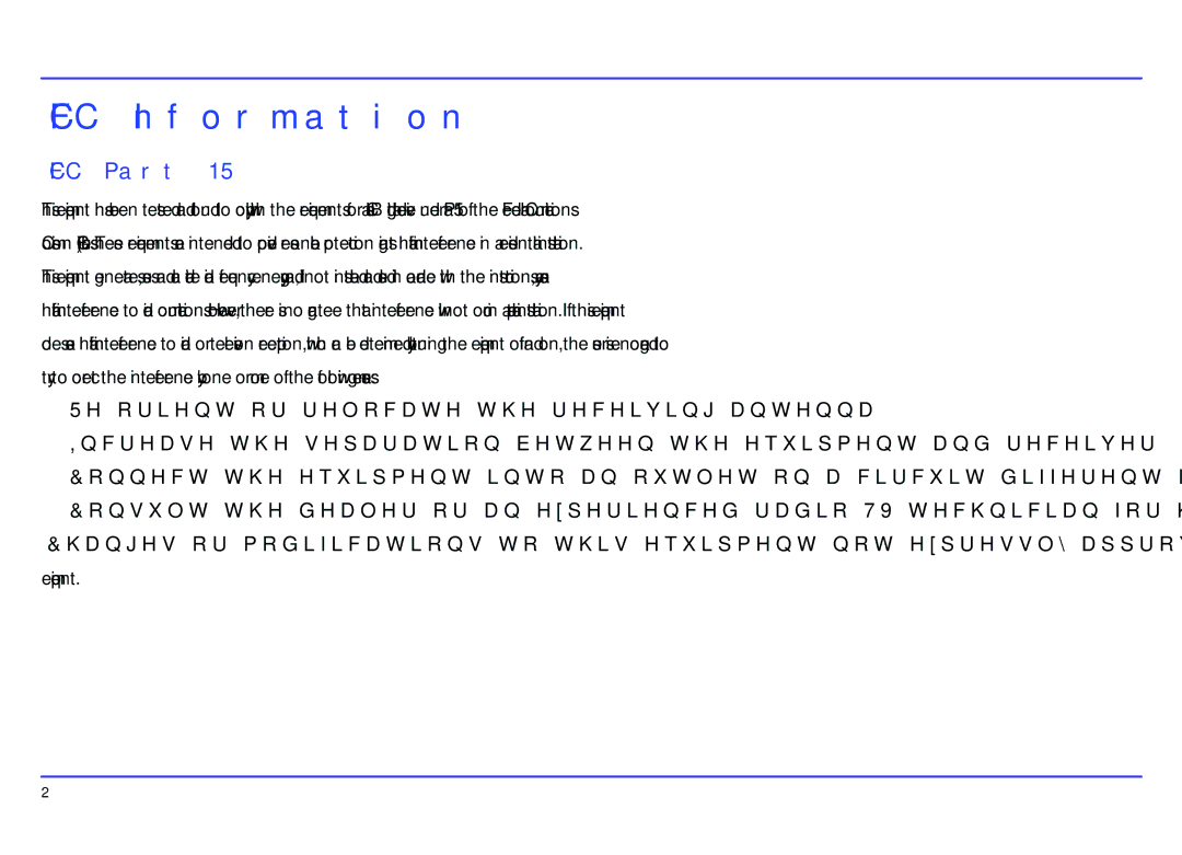 Slick MP417-2CB manual FCC Information, FCC Part 