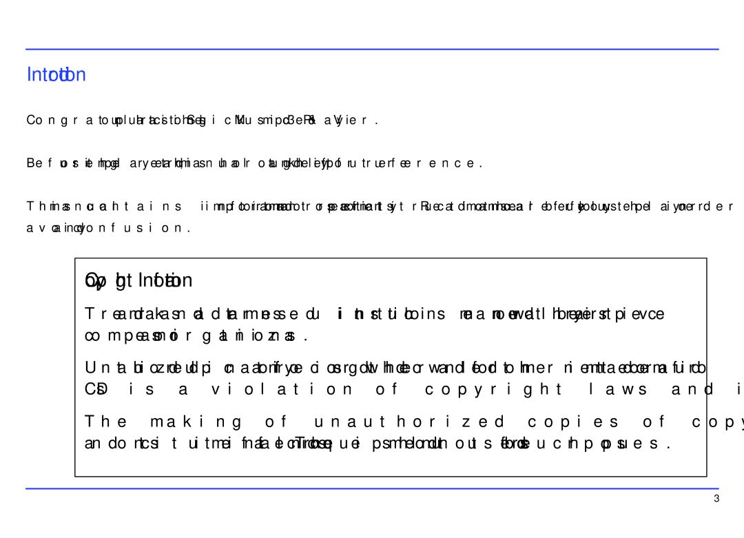 Slick MP417-2CB manual Introduction, Copyright Information 