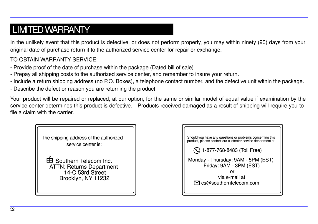 Slick MP517TM-2 manual Limited Warranty, To Obtain Warranty Service 