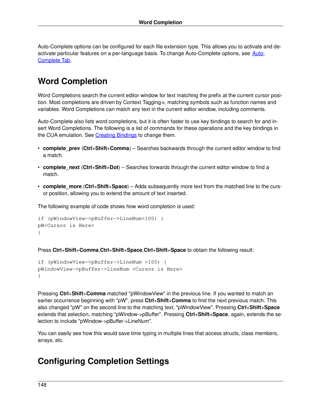 Slick V3.3 manual Word Completion, Configuring Completion Settings 