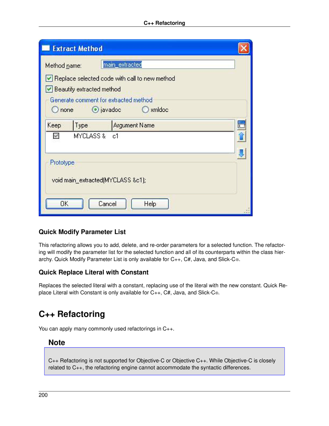 Slick V3.3 manual ++ Refactoring, Quick Modify Parameter List, Quick Replace Literal with Constant 