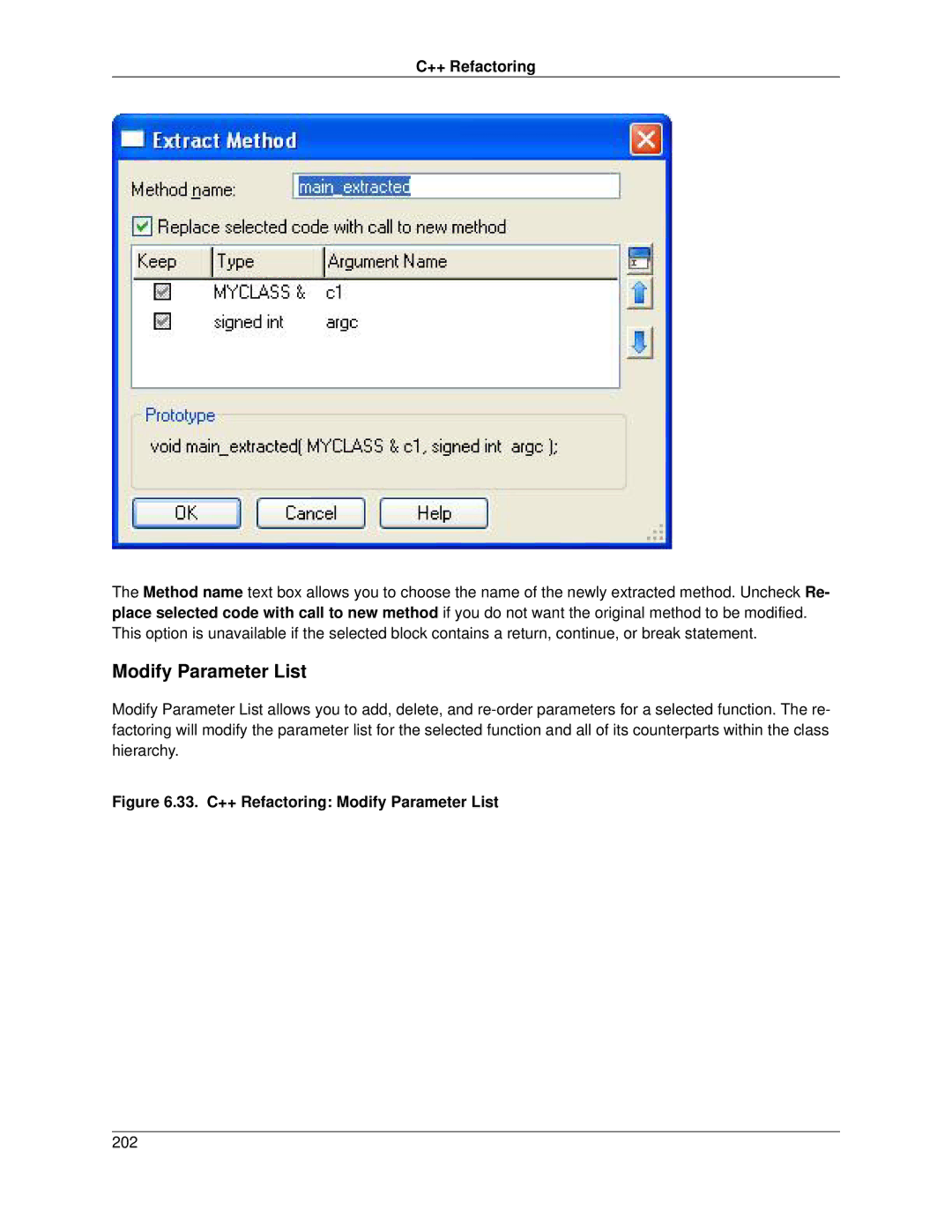 Slick V3.3 manual 33. C++ Refactoring Modify Parameter List 