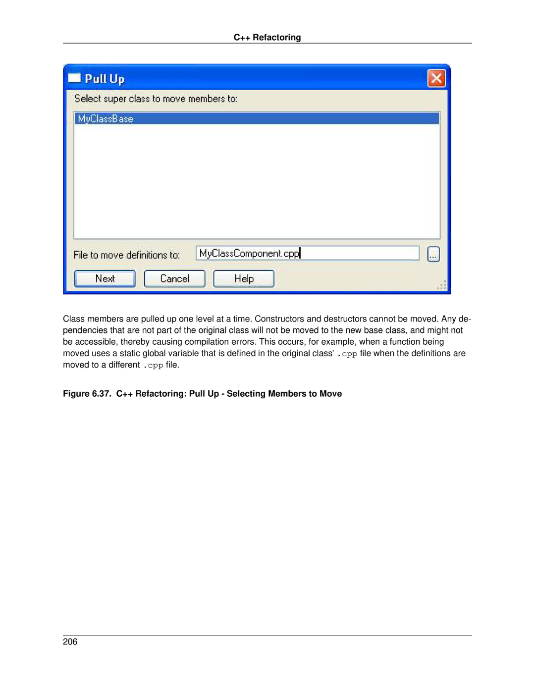 Slick V3.3 manual 37. C++ Refactoring Pull Up Selecting Members to Move 