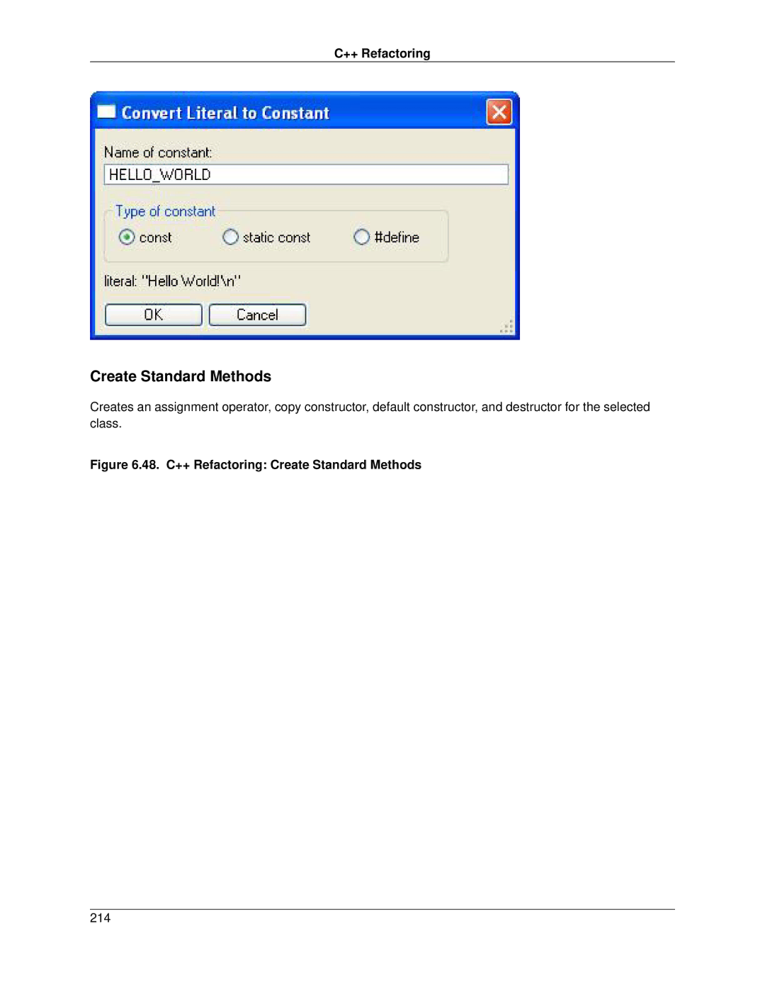 Slick V3.3 manual 48. C++ Refactoring Create Standard Methods 