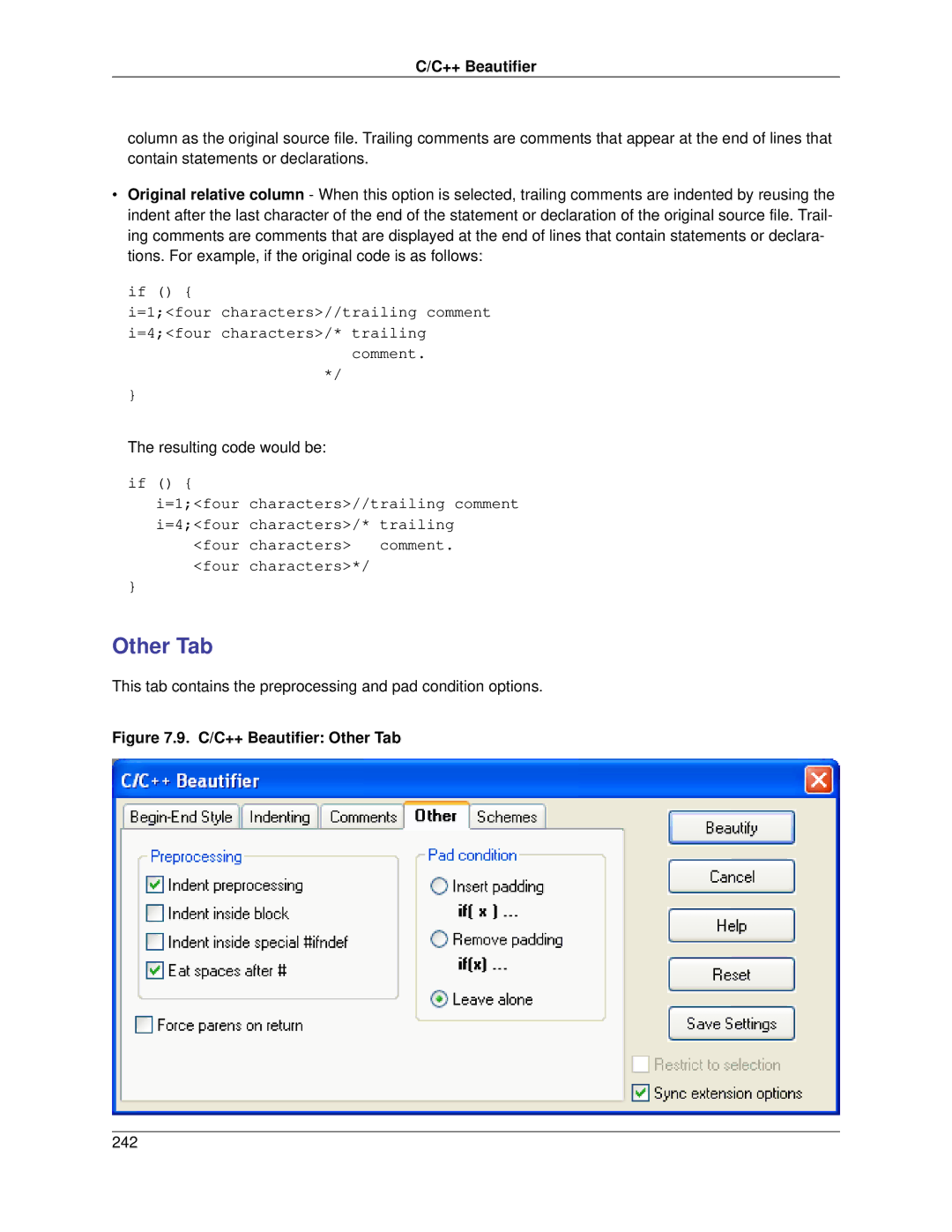 Slick V3.3 manual C/C++ Beautifier Other Tab 