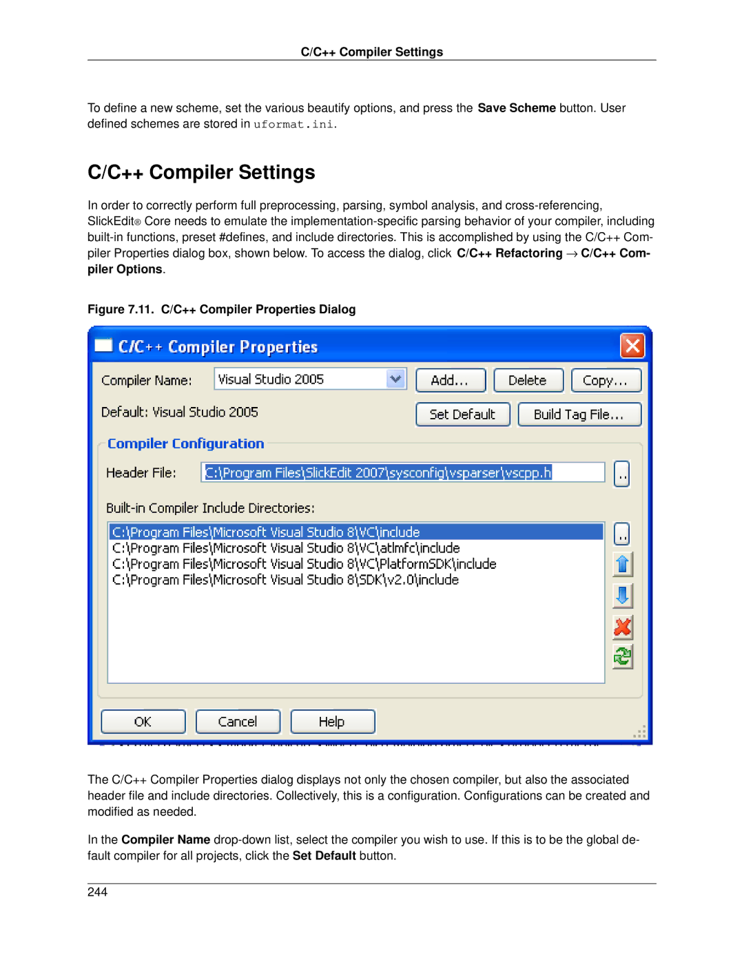 Slick V3.3 manual ++ Compiler Settings 