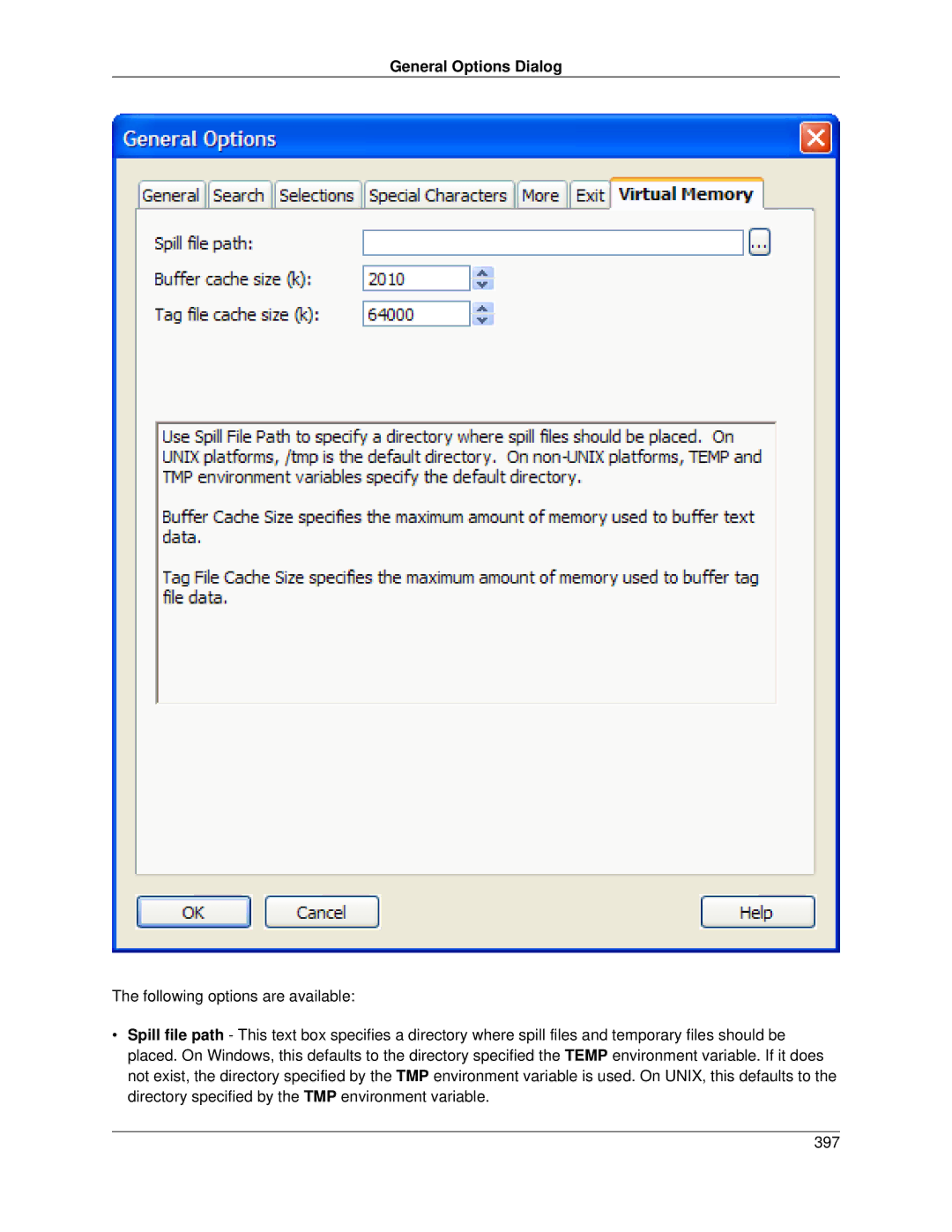 Slick V3.3 manual General Options Dialog 