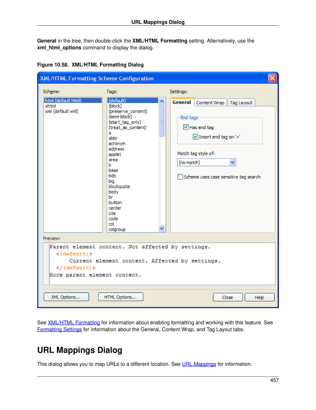 Slick V3.3 manual URL Mappings Dialog 