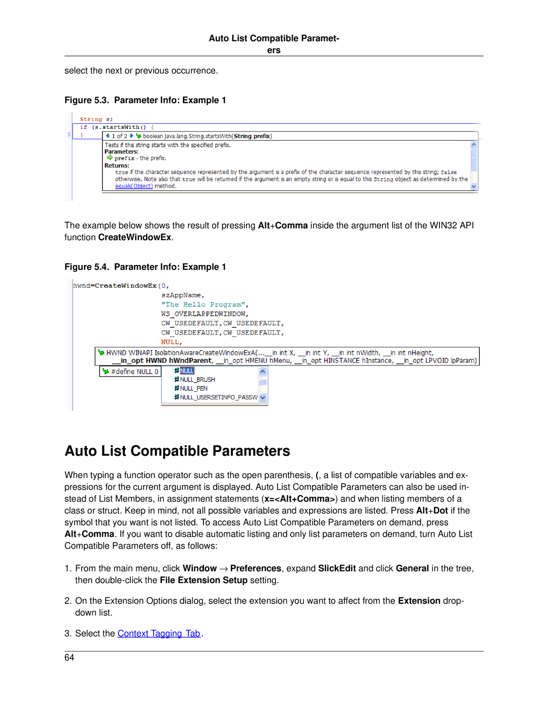 Slick V3.3 manual Auto List Compatible Parameters, Auto List Compatible Paramet Ers 