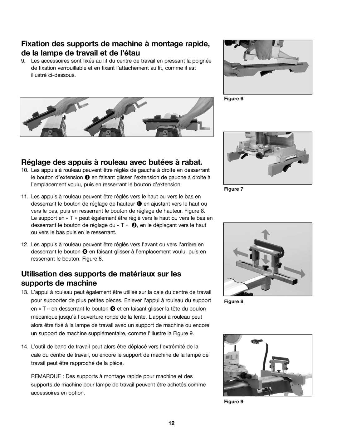 SLIK PM7000 manual Réglage des appuis à rouleau avec butées à rabat 