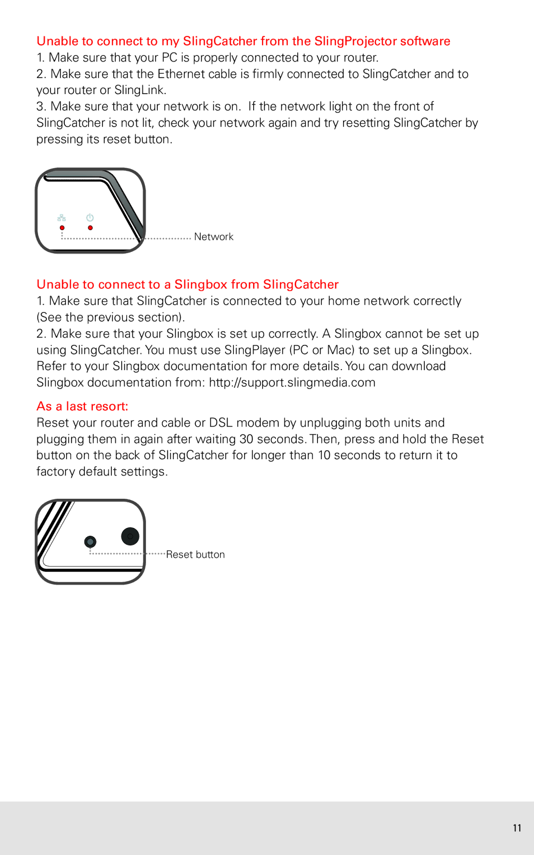 Sling Media KSAFF0500400W1US manual Unable to connect to a Slingbox from SlingCatcher 