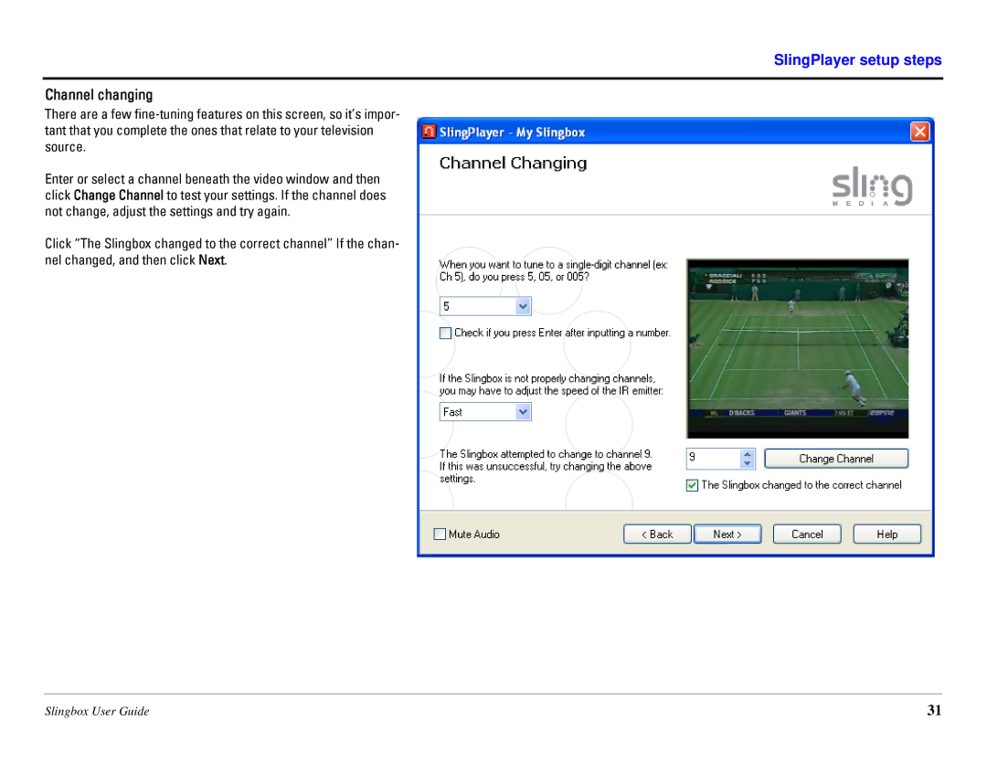 Sling Media SB260-100 manual Channel changing 