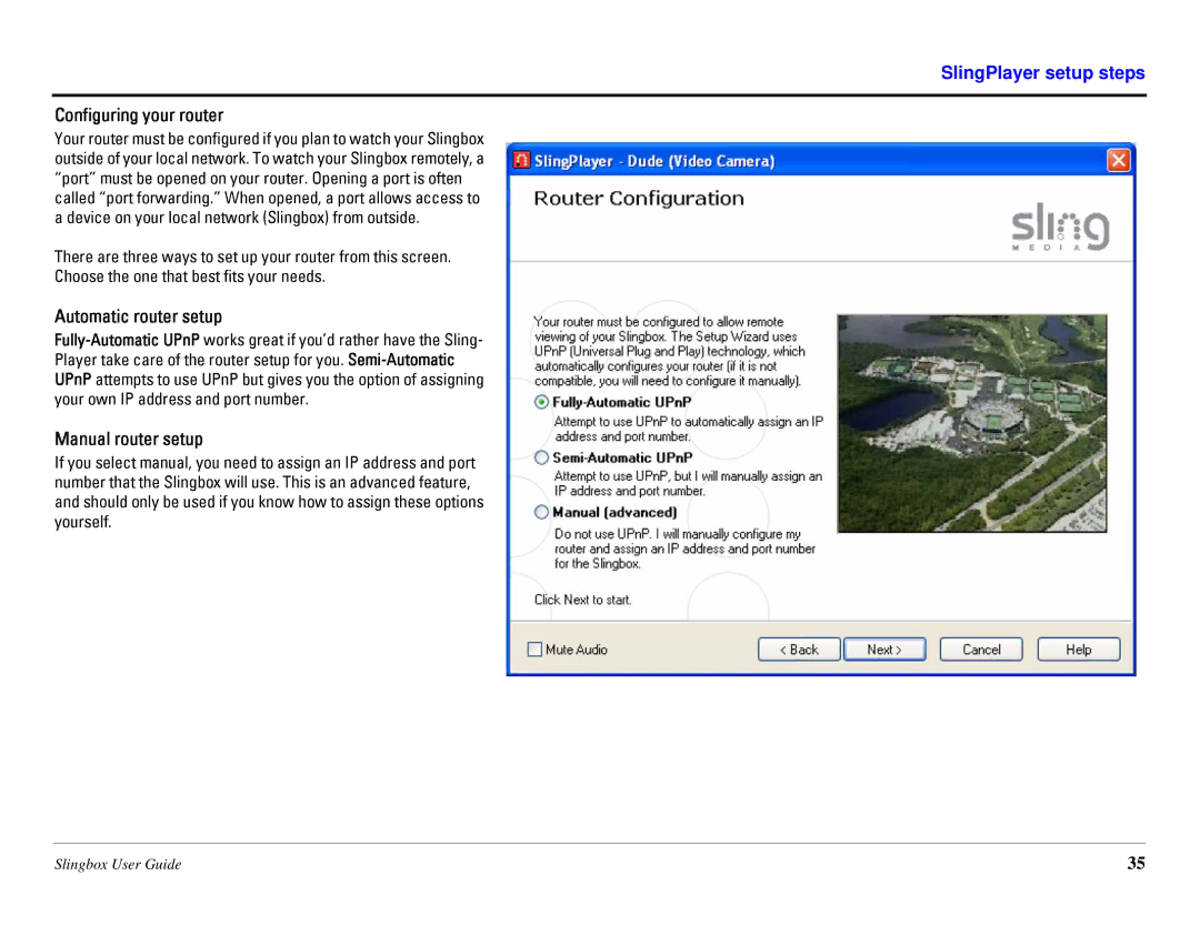 Sling Media SB260-100 manual Configuring your router, Automatic router setup, Manual router setup 