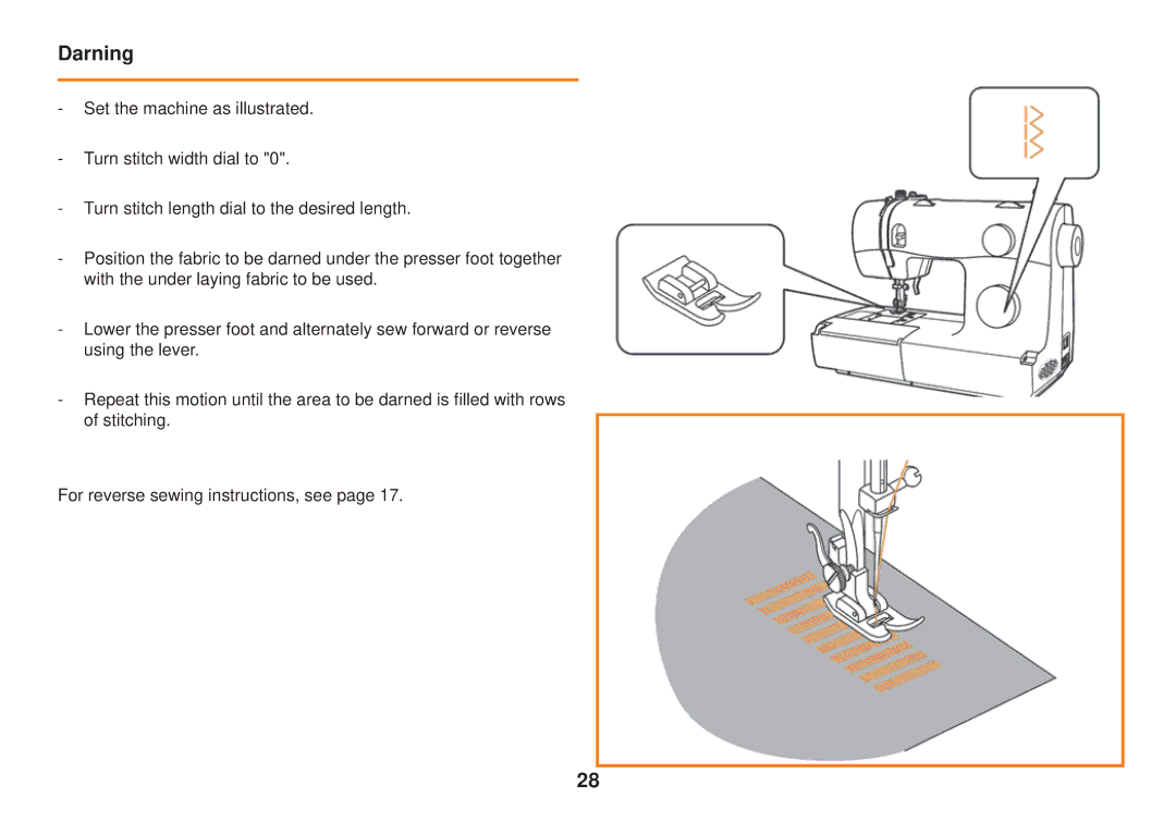 Smart Parts 100 s owner manual Darning 