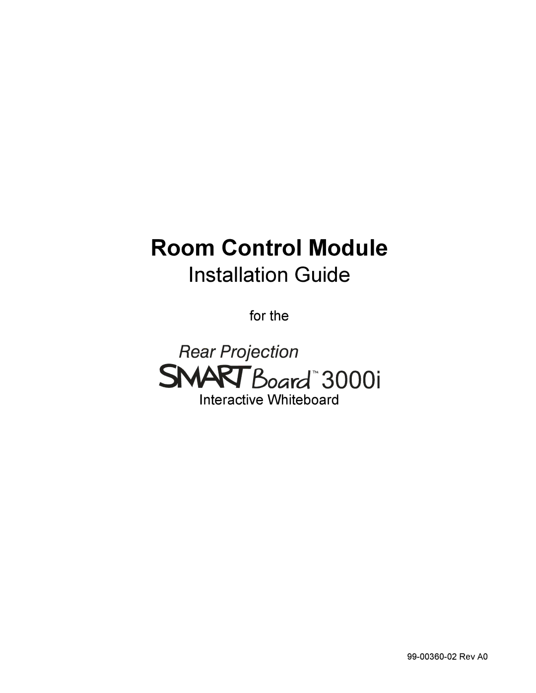 Smart Technologies 3000i manual Room Control Module 