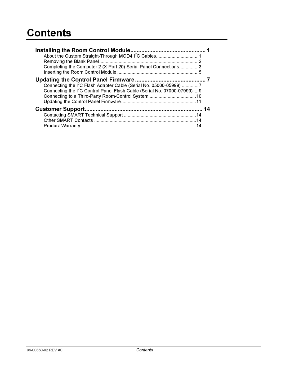 Smart Technologies 3000i manual Contents 