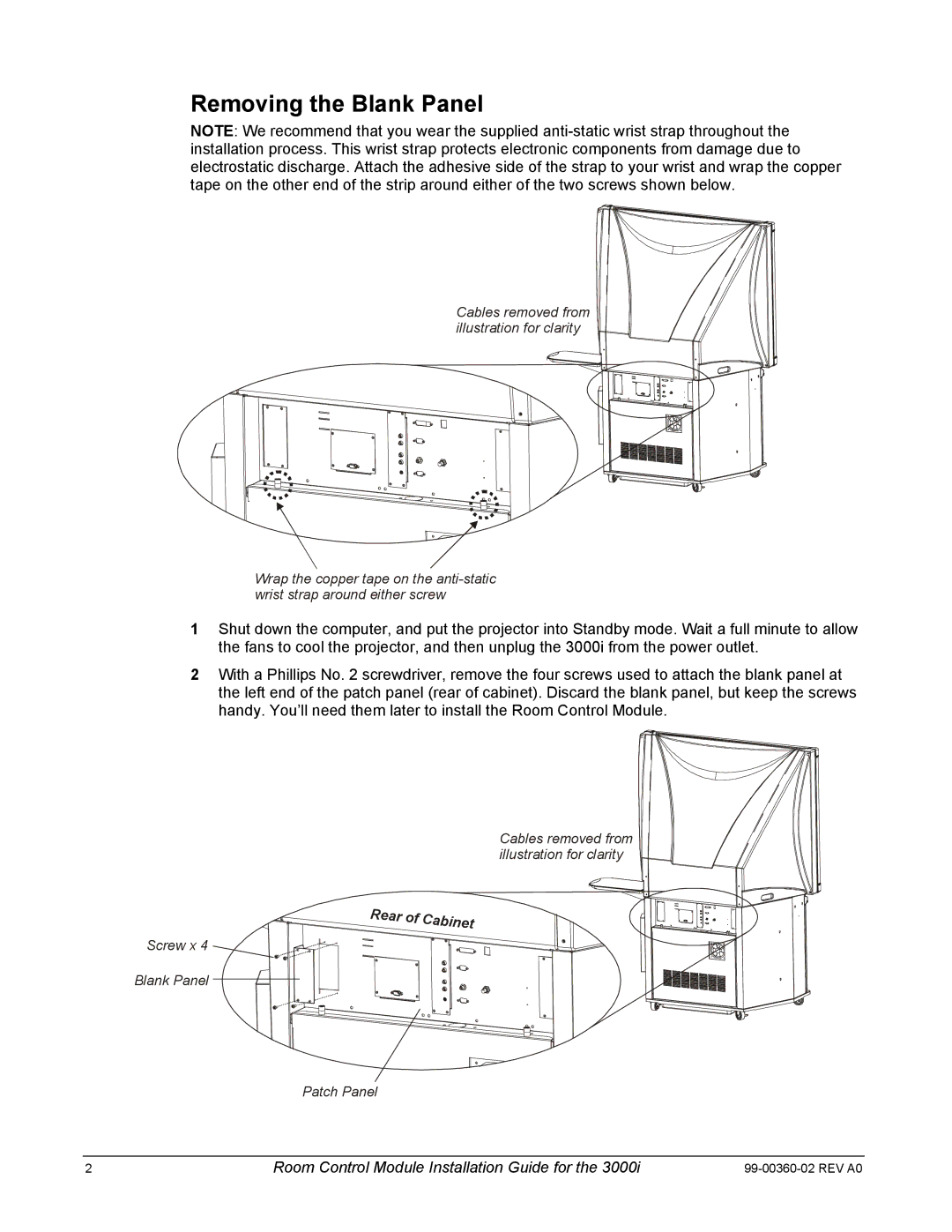 Smart Technologies 3000i manual Removing the Blank Panel 