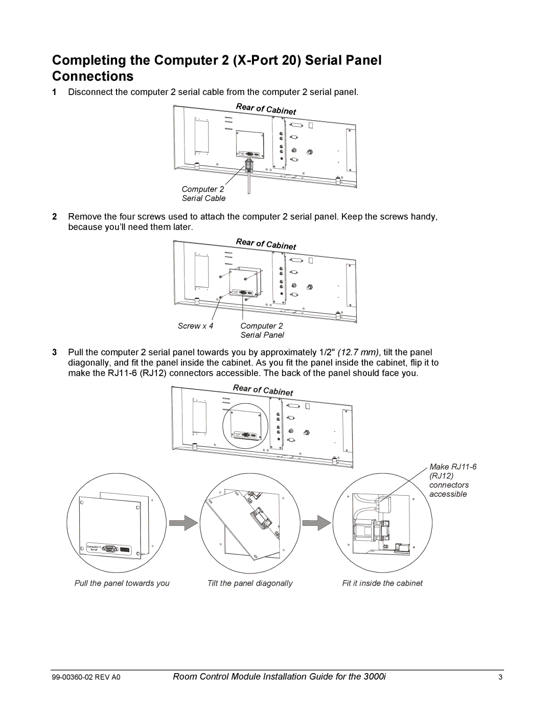 Smart Technologies 3000i manual Completing the Computer 2 X-Port 20 Serial Panel Connections 