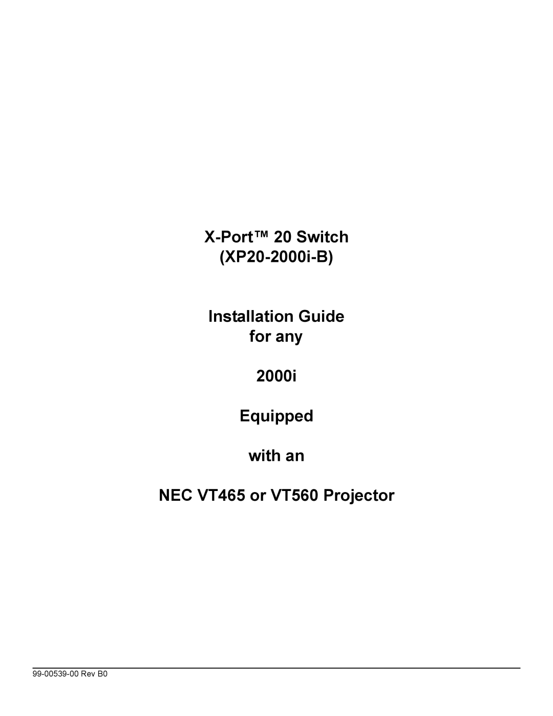 Smart Technologies (XP20-2000i-B) manual Rev B0 